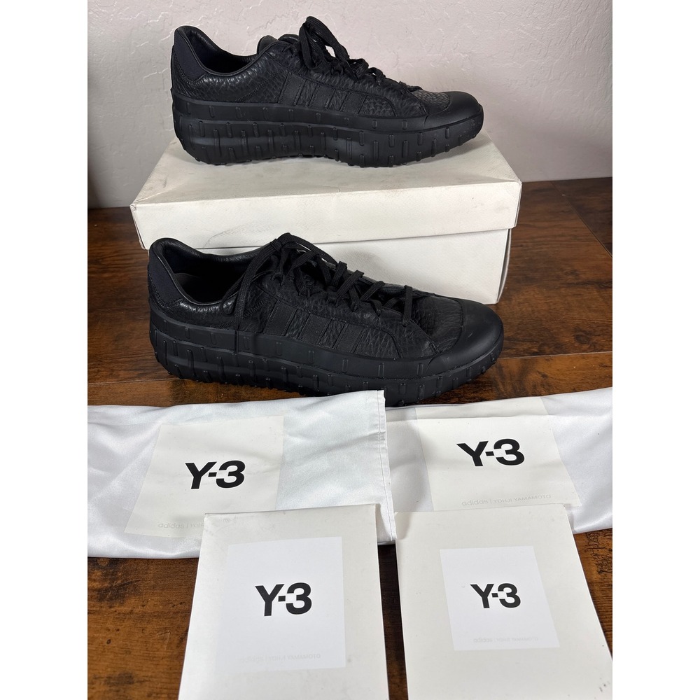 Y-3 Adidas Yohji Yamamoto GR.1P Low Black Leather Sneakers HR1965 Mens 11